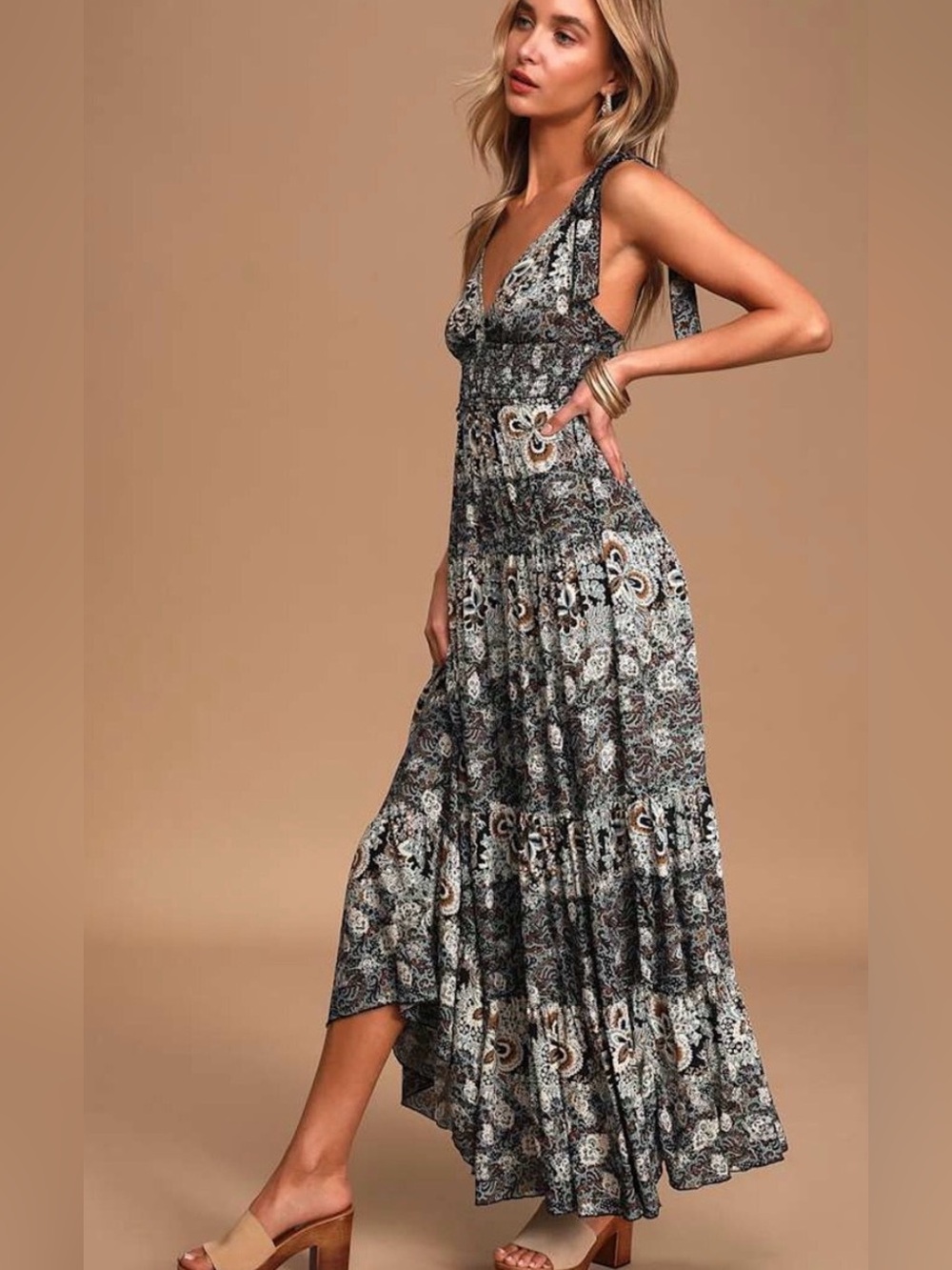 EUC Intimately Free People Let’s Smock About It Floral Maxi Dress